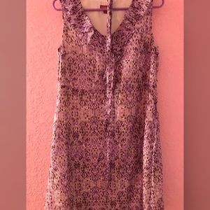 Purple and White Belt-Tie Dress